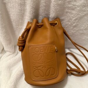 Authentic Loewe Sailor Bag SuppleTan Leather Backpack with Drawstring Closure